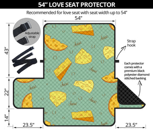 Cheese Pattern Background Loveseat Couch Cover Protector