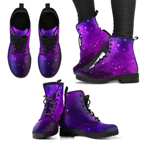 Pink Space Galaxy Pattern4 Leather Boots