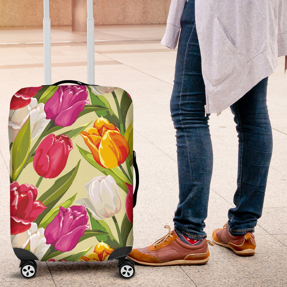 Colorful Tulip Pattern Luggage Covers