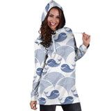 Whale Pattern Women Hoodie Dress