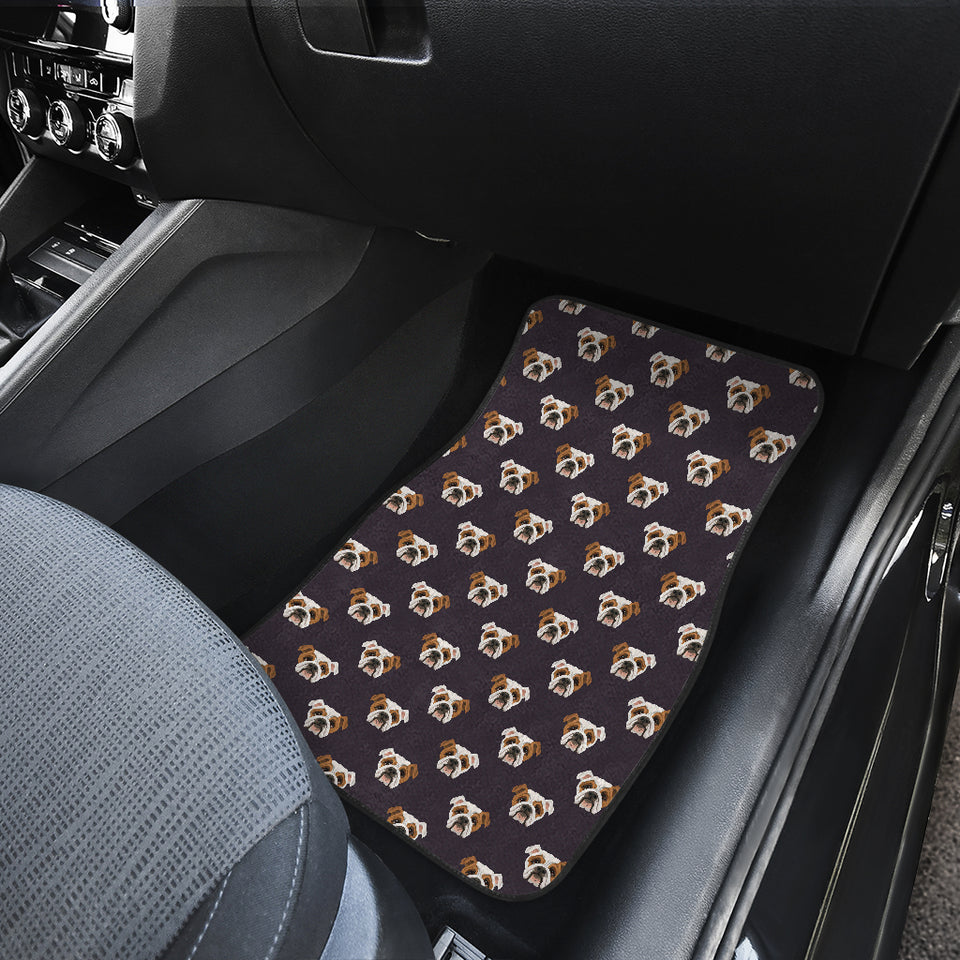 English Bulldog Pattern Print Design 03 Front Car Mats