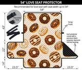 Chocolate Donut Pattern Loveseat Couch Cover Protector