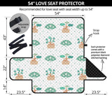 Bonsai Fan Pattern Loveseat Couch Cover Protector