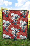 Red Theme Japanese Pattern Premium Quilt