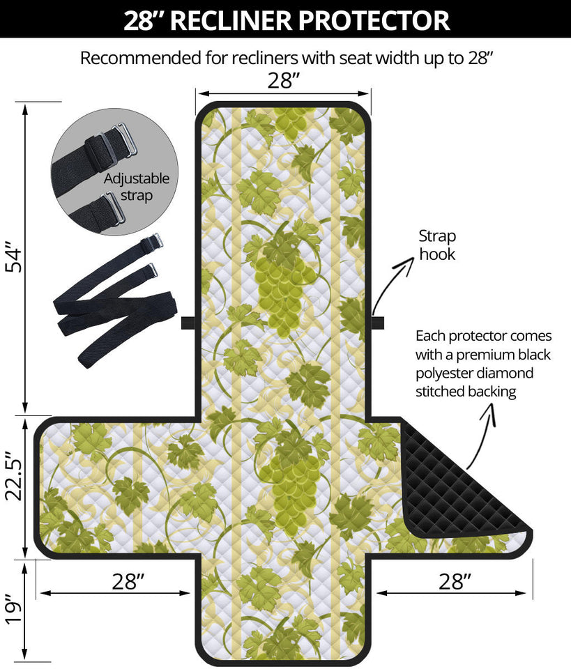 Grape Pattern Background Recliner Cover Protector