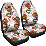 Red Dragon Hibiscus Pattern Universal Fit Car Seat Covers