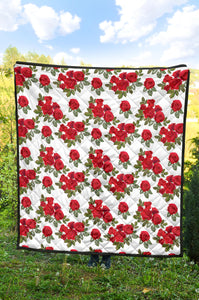 Rose Pattern Print Design 05 Premium Quilt