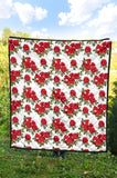 Rose Pattern Print Design 05 Premium Quilt