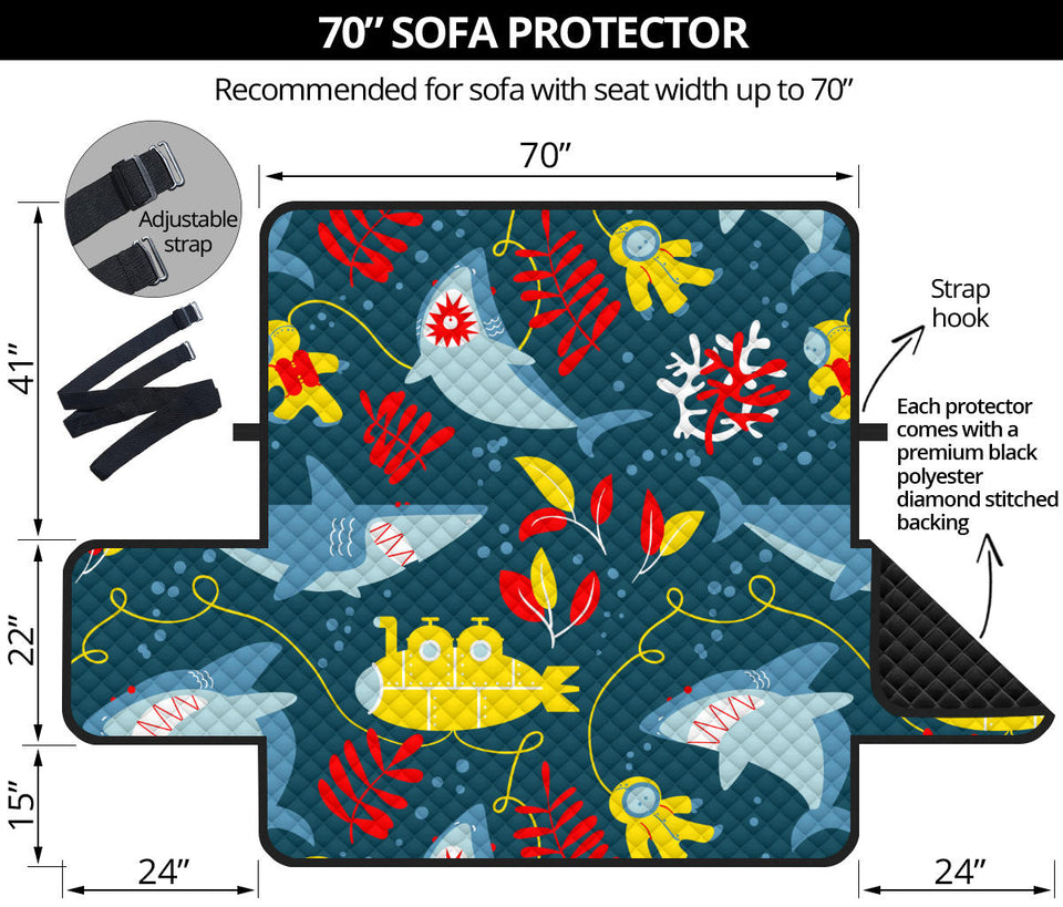 Shark Pattern Sofa Cover Protector