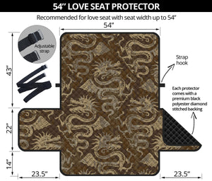 Dragon Pattern Loveseat Couch Cover Protector