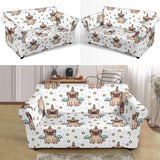 Unicorn Pug Pattern Loveseat Couch Slipcover