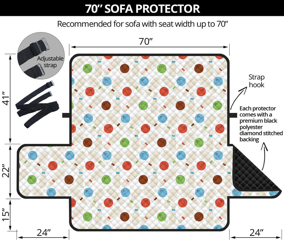 Bowling Ball and Pin Pattern Sofa Cover Protector