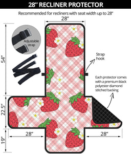 Strawberry Pattern Stripe Background Recliner Cover Protector