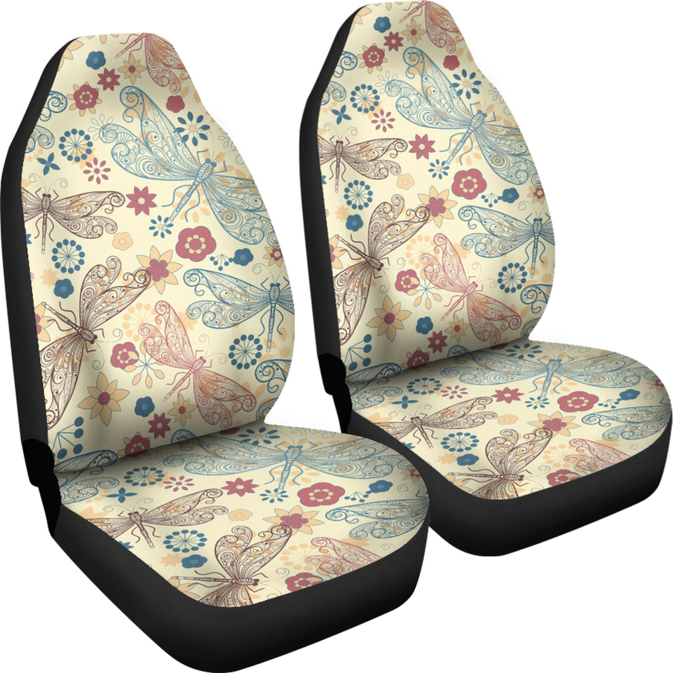 Dragonfly Flower Pattern Universal Fit Car Seat Covers