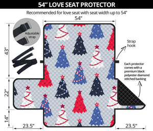 Christmas Tree Star Pattern Loveseat Couch Cover Protector