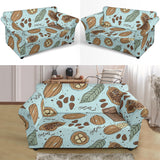 Hand Drawn Cocoa Pattern Loveseat Couch Slipcover