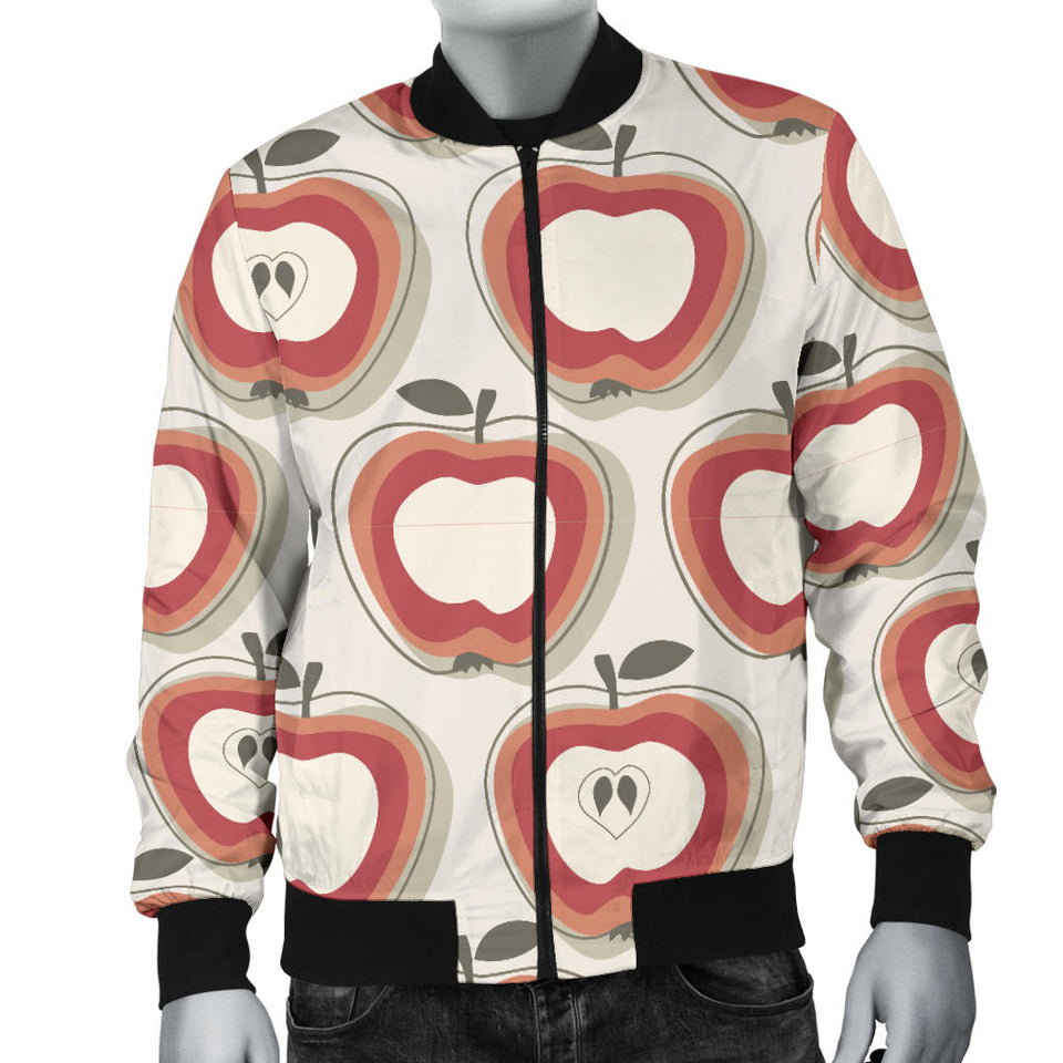 Red Apple Pattern Men Bomber Jacket