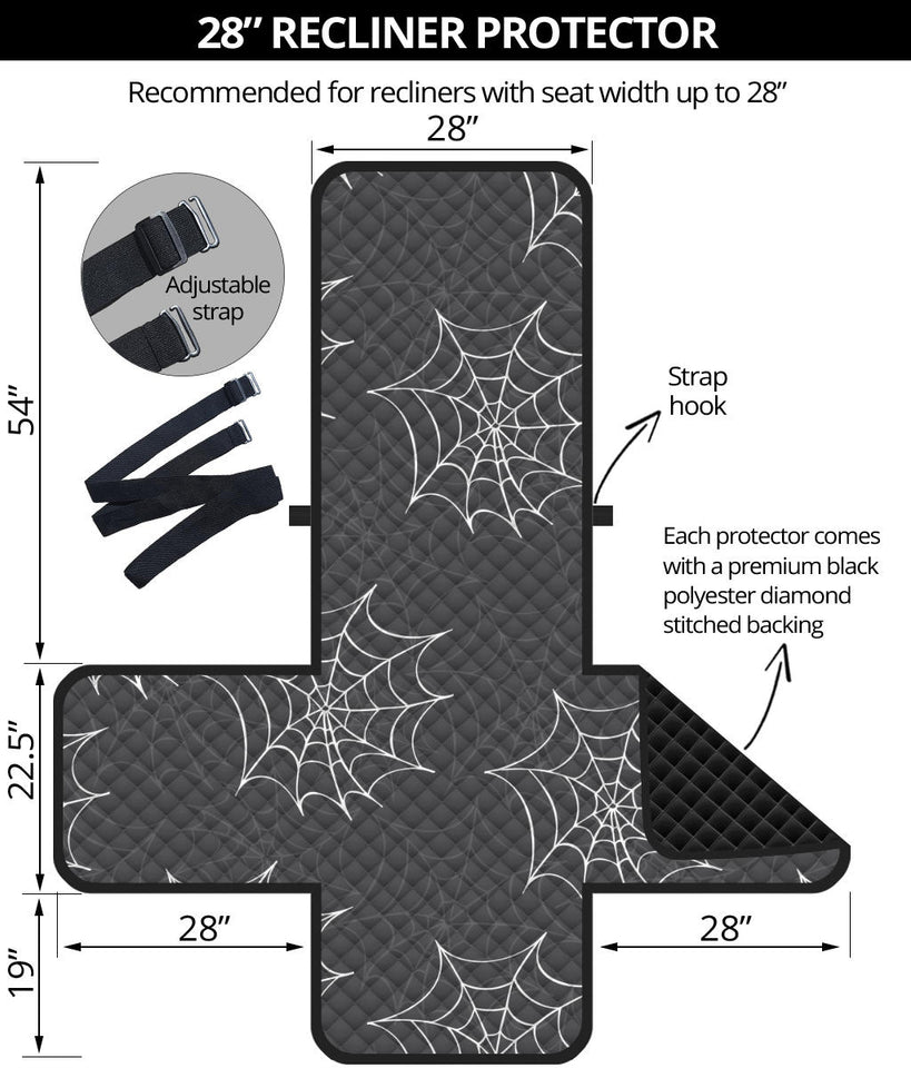 Cobweb Spider Web Pattern Recliner Cover Protector