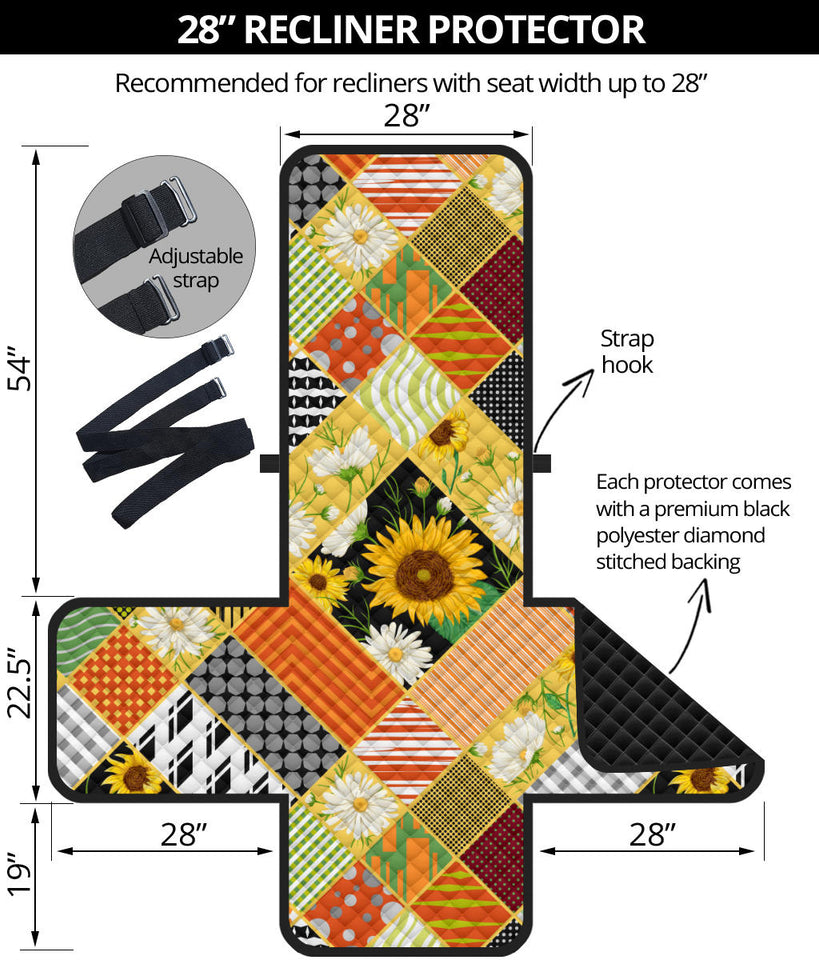 Sunflower Pattern Recliner Cover Protector