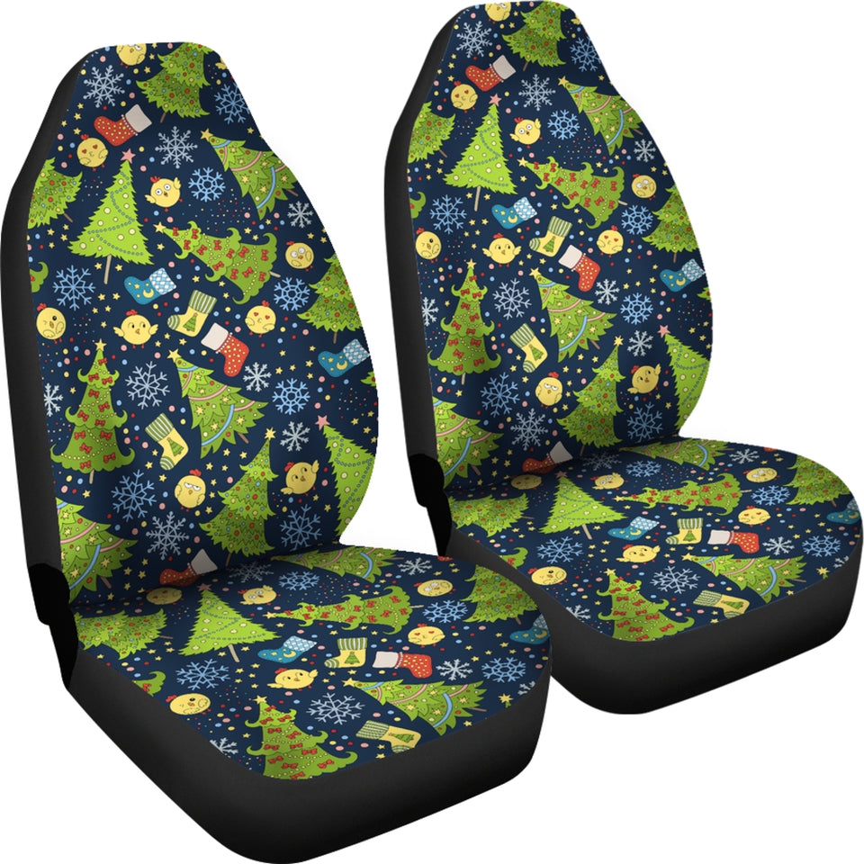 Christmas Tree Snowflake Pattern Universal Fit Car Seat Covers