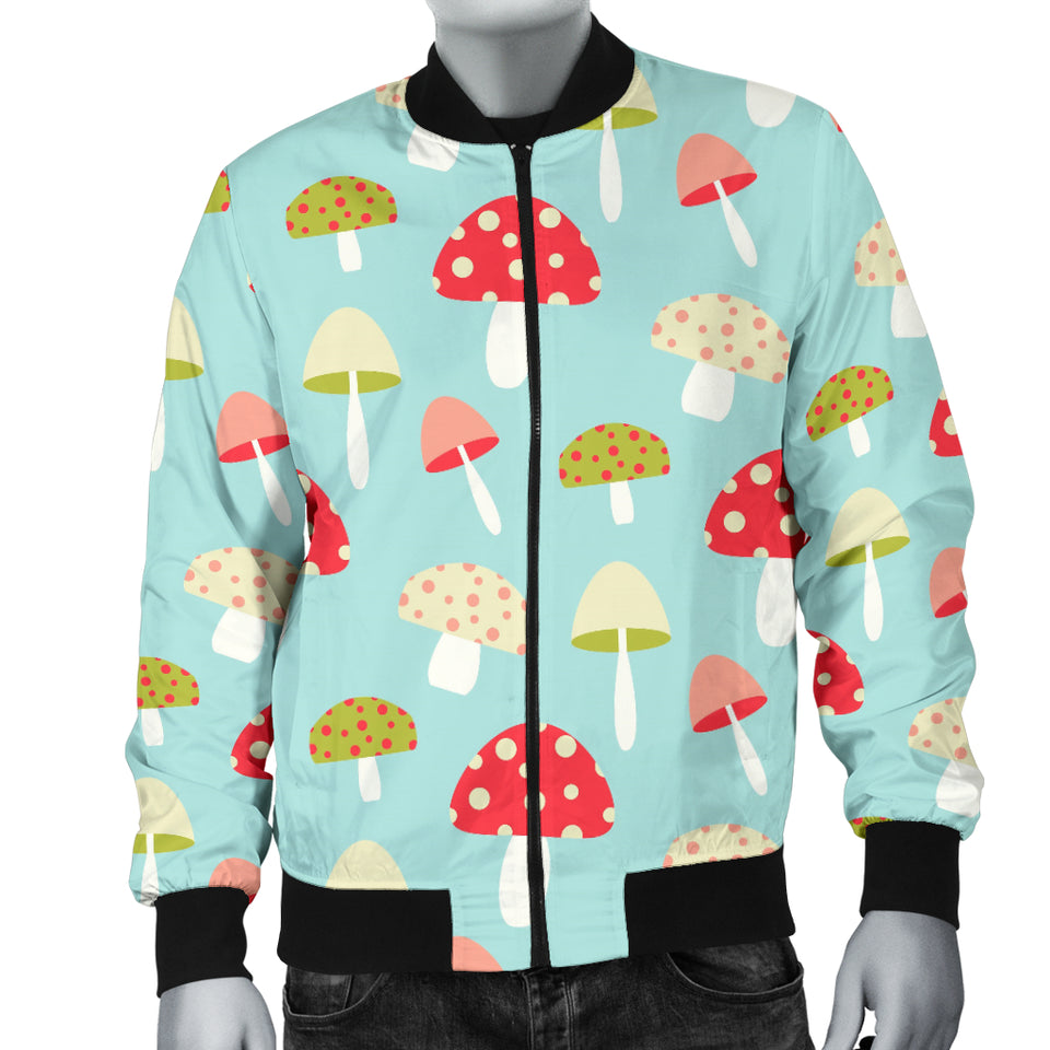 Mushroom Pattern Background Men Bomber Jacket