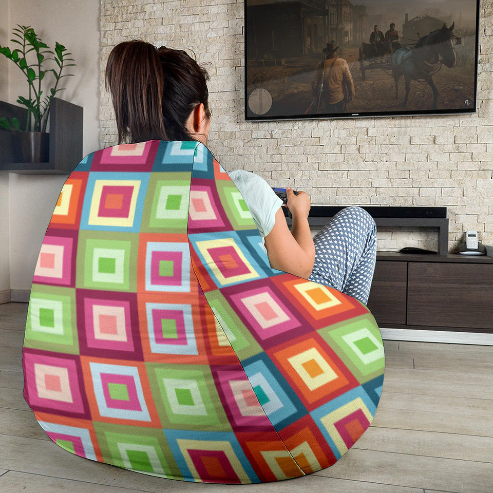 Rainbow Rectancular Pattern Bean Bag Cover