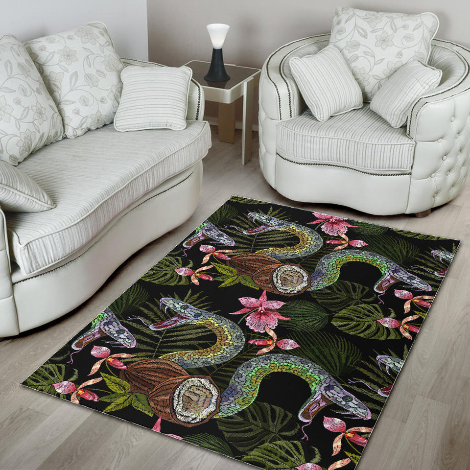 Snake Leaves Coconut Pattern Area Rug