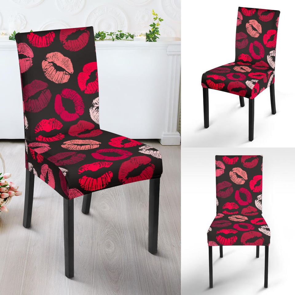 Lips Pattern Print Design 02 Dining Chair Slipcover