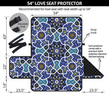 Blue Arabic Morocco Pattern Loveseat Couch Cover Protector