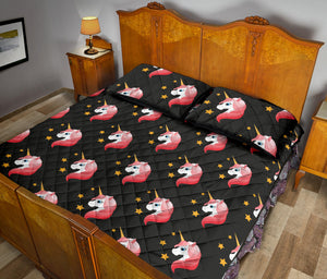 Unicorn Star Pattern Quilt Bed Set