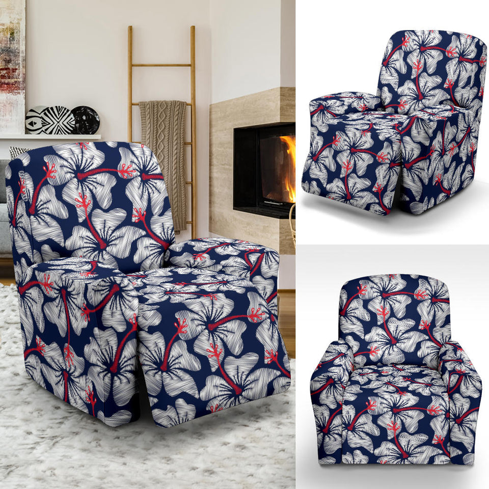 Hibiscus Pattern Print Design 02 Recliner Chair Slipcover