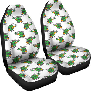 Green Amy Helicopter Pattern Universal Fit Car Seat Covers