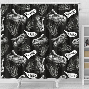Dinosaur T-rex Head Pattern Shower Curtain Fulfilled In US