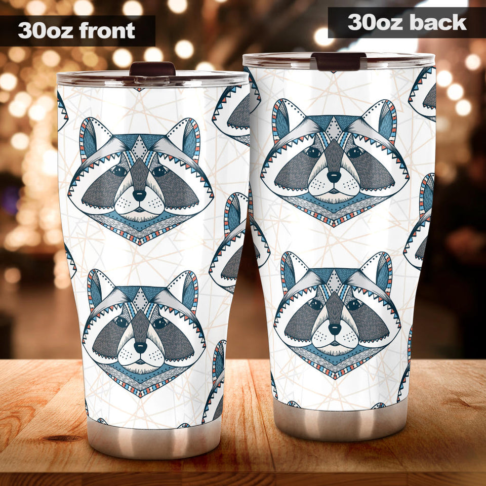 Raccoon Head Pattern Tumbler