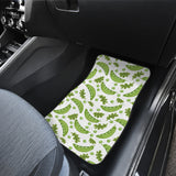 Green Peas Pattern Print Design 02 Front and Back Car Mats