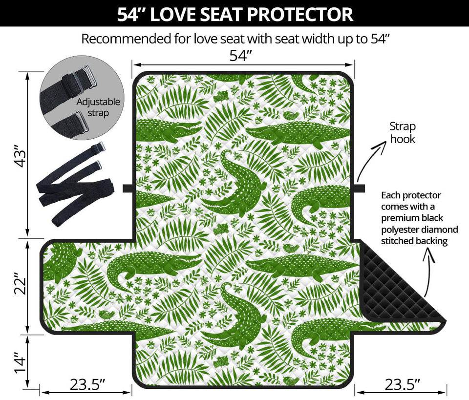 Crocodile Pattern Loveseat Couch Cover Protector