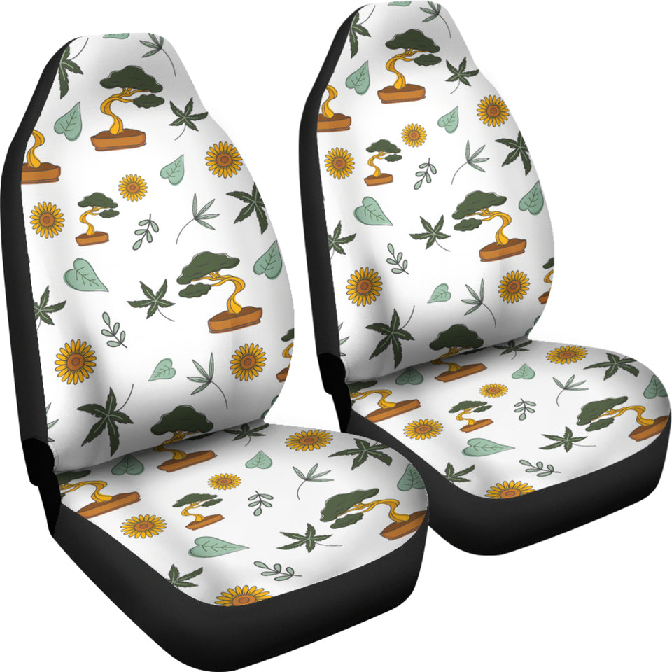 Bonsai Leaves Flower Pattern Universal Fit Car Seat Covers