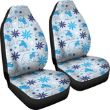 Polar Bear Pattern Blue Background Universal Fit Car Seat Covers