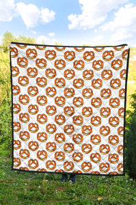 Pretzels Pattern Print Design 03 Premium Quilt