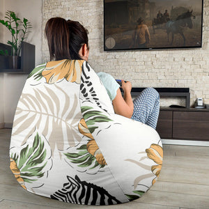 Zebra Hibiscus Pattern Bean Bag Cover