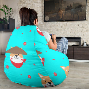 Shiba Inu Japanese Hat Pattern Bean Bag Cover