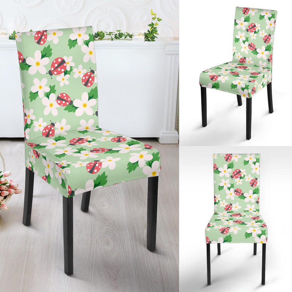 Ladybug Pattern Print Design 05 Dining Chair Slipcover