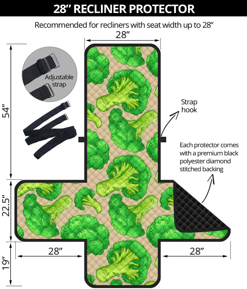 Broccoli Pattern Pink background Recliner Cover Protector