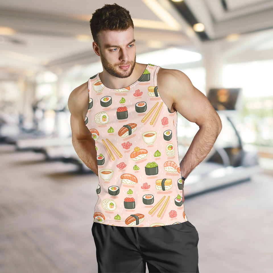 Sushi Pattern Background Men Tank Top