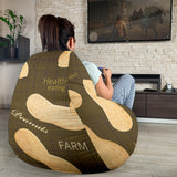 Peanut Pattern Green Background Bean Bag Cover