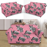 Zebra Head Pattern Loveseat Couch Slipcover