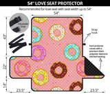 Donut Pattern Pink Background Loveseat Couch Cover Protector