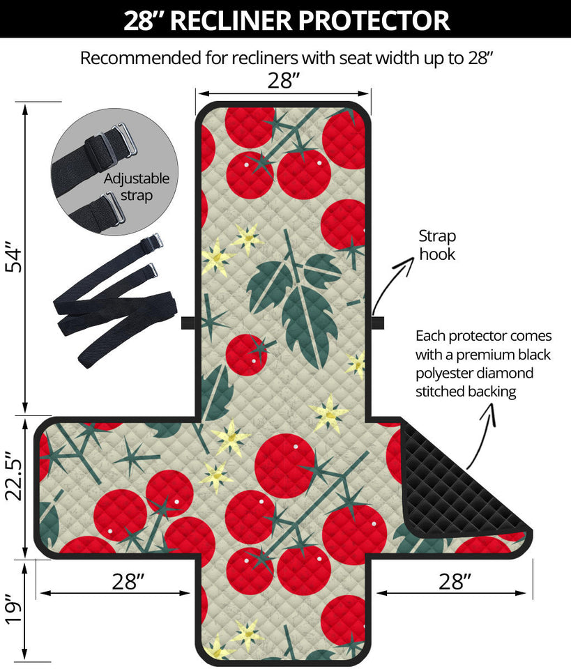 Hand Drawn Tomato Pattern Recliner Cover Protector