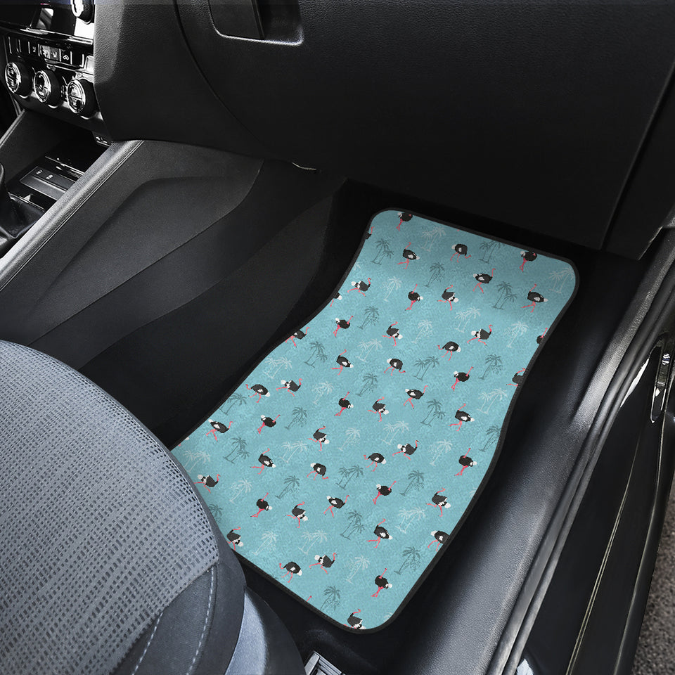 Ostrich Pattern Print Design 05 Front Car Mats