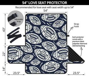 American Football Ball Pattern Loveseat Couch Cover Protector